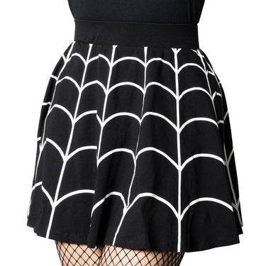 Spiderweb White Skater Skirt - Kreepsville